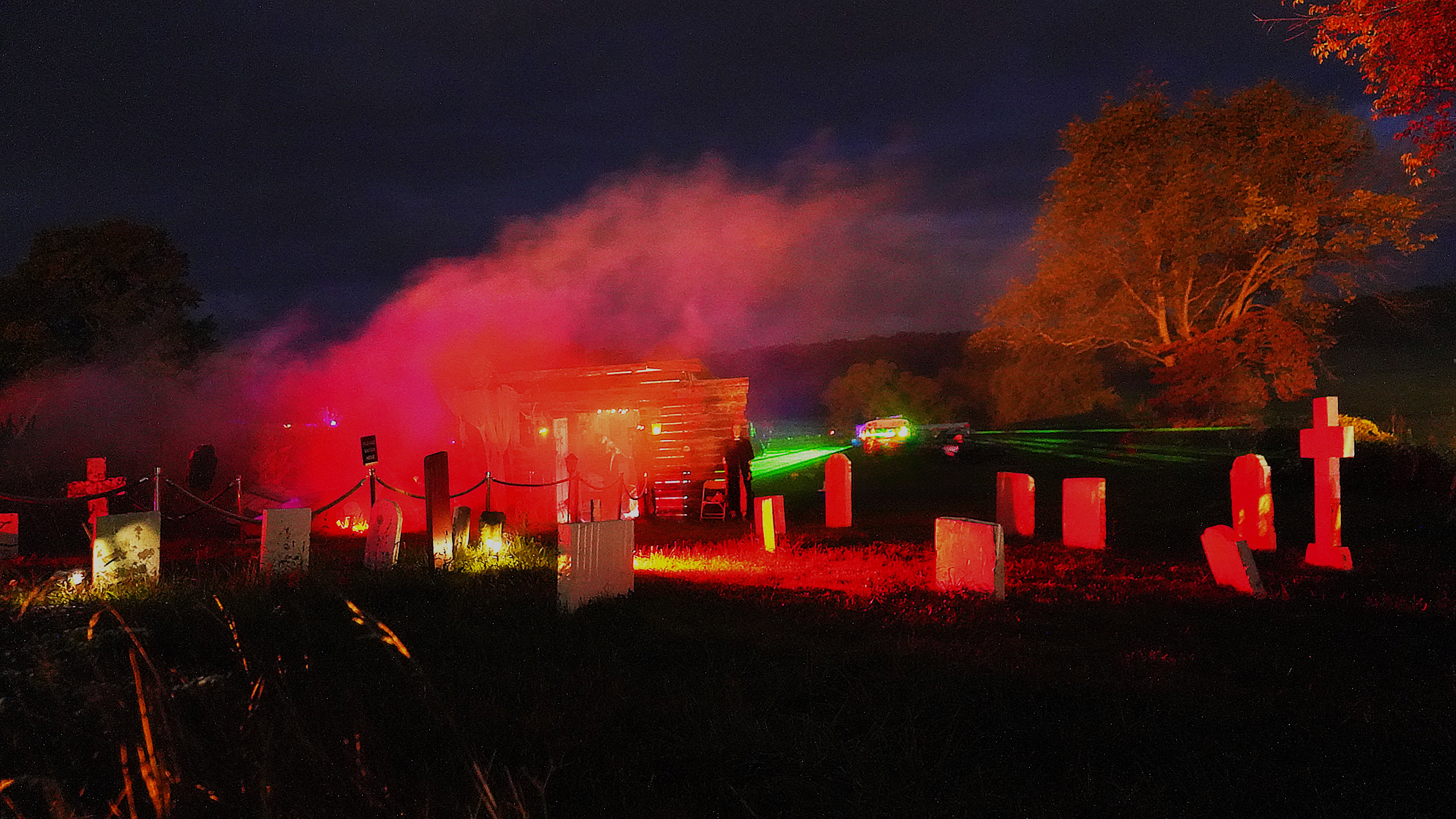 Inflatable maze at Buckland Haunted Farm